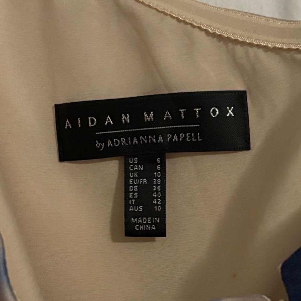 Aidan Mattox Blue and Cream One-Shoulder Floral Gown - Picture 2 of 5